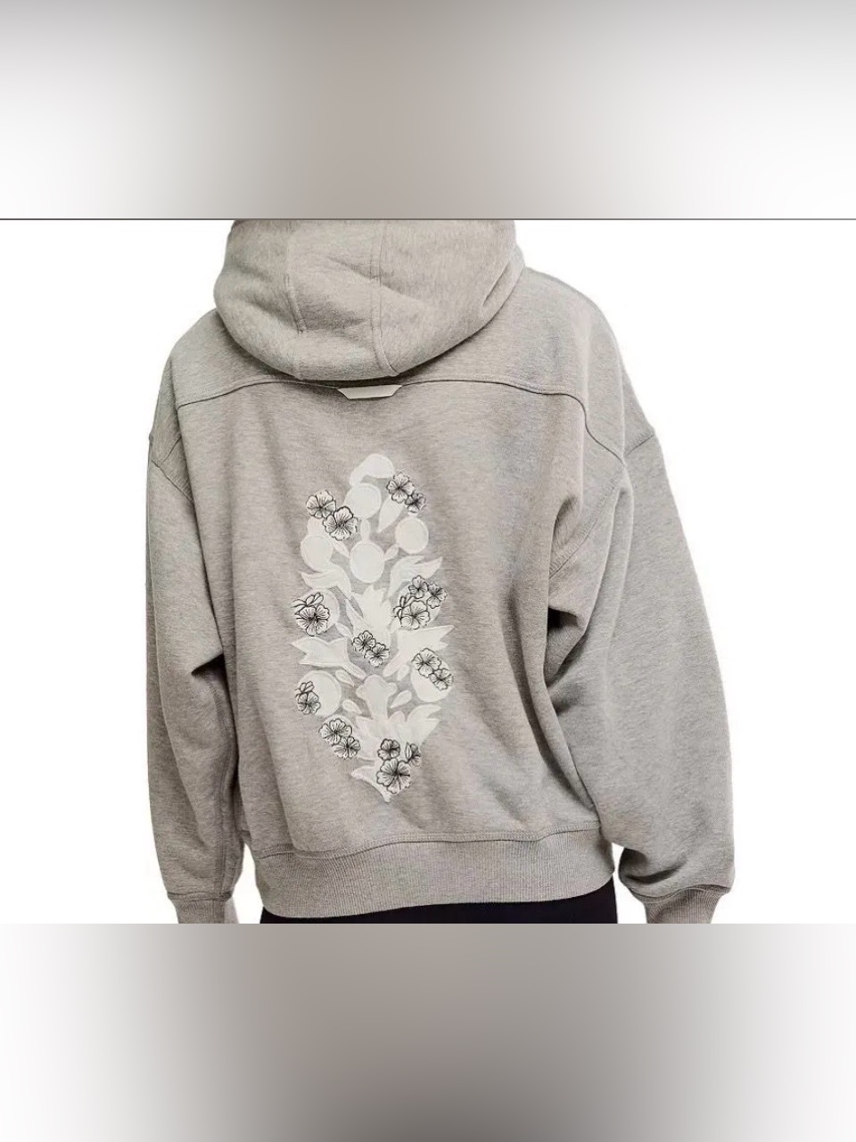 Nwot Fp Movement Final Call Embroidered Hoodie In Heather Gray Size Large